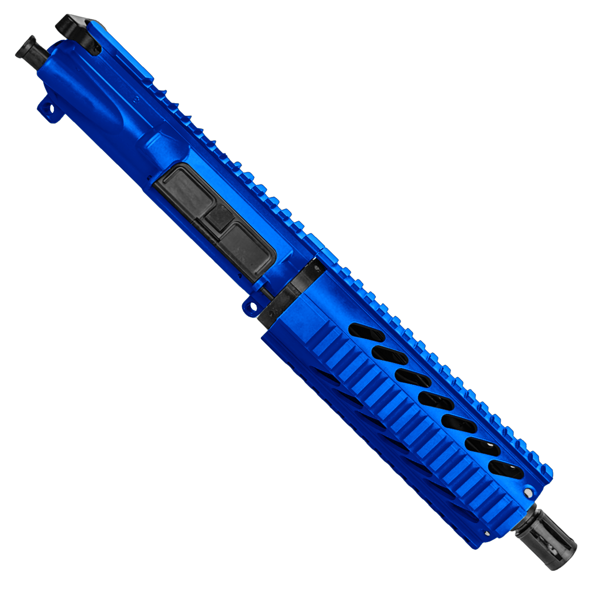 AR-15 .300 AAC Blackout Pistol Upper Assembly 7.5" Barrel 7" Quad Rail Handguard & Charging Handle - Flame Blue