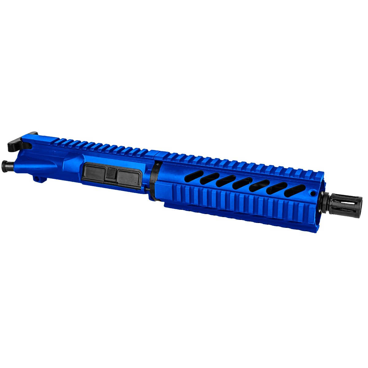 AR-15 .300 AAC Blackout Pistol Upper Assembly 7.5" Barrel 7" Quad Rail Handguard & Charging Handle - Flame Blue
