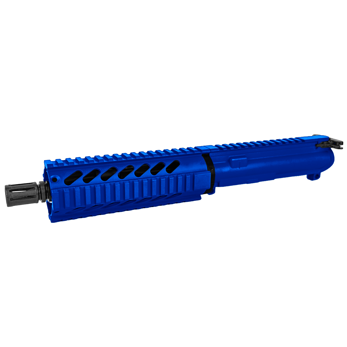 AR-15 .300 AAC Blackout Pistol Upper Assembly 7.5" Barrel 7" Quad Rail Handguard & Charging Handle - Flame Blue