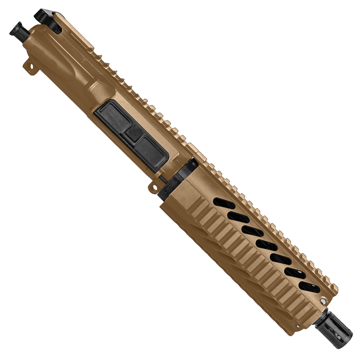 AR-15 .300 AAC Blackout Pistol Upper Assembly 7.5" Barrel 7" Quad Rail Handguard & Charging Handle - Burnt Bronze
