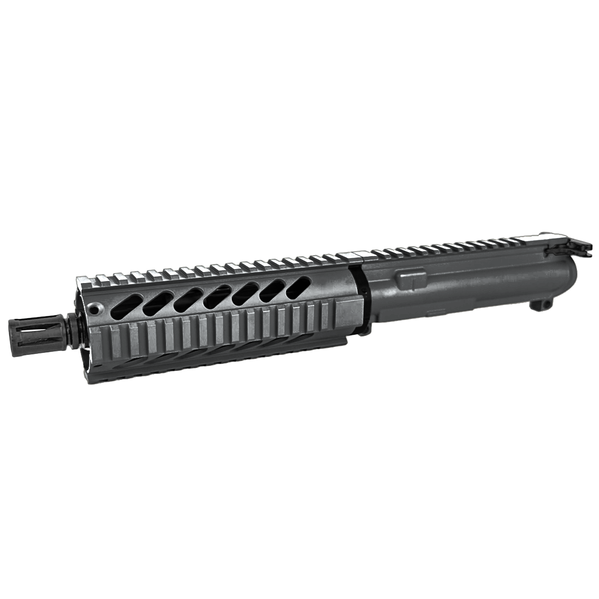 AR-15 .300 AAC Blackout Pistol Upper Assembly 7.5" Barrel 7" Quad Rail Handguard & Charging Handle - Tungsten Gray