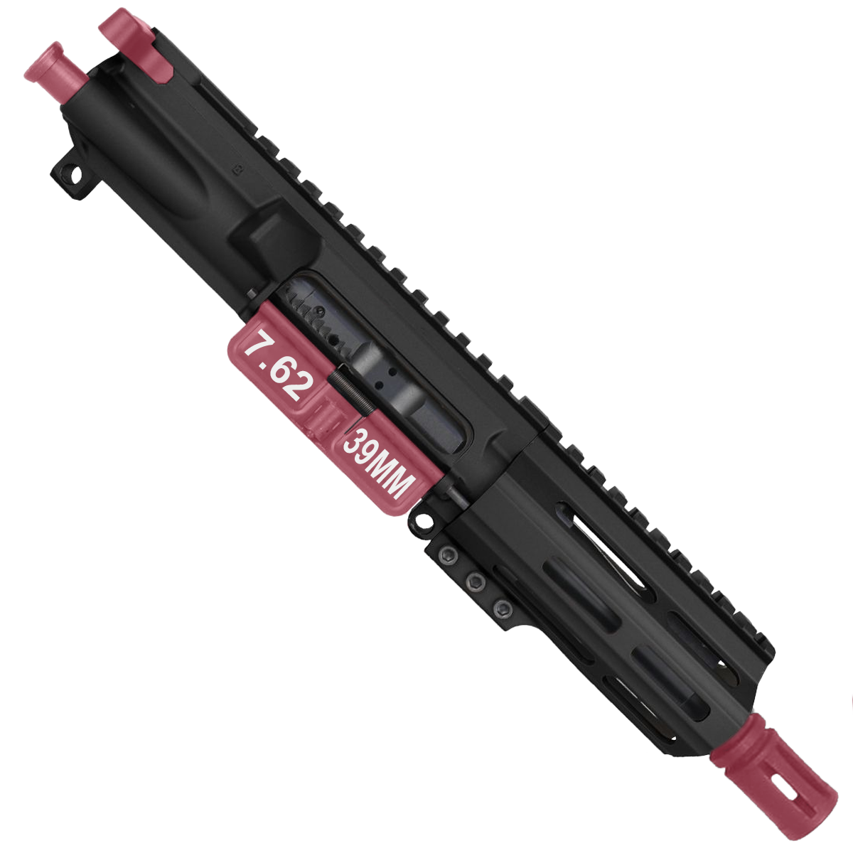 AR-15 7.62x39 5'' FORGED UPPER ASSEMBLY WITH 4.5'' HANDGUARD AND COLOR OPTION BUNDLE - Black and Cranberry Frost