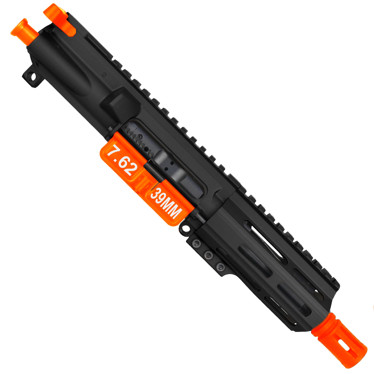 AR-15 7.62x39 5'' FORGED UPPER ASSEMBLY WITH 4.5'' HANDGUARD AND COLOR OPTION BUNDLE - Black and Hunter Orange