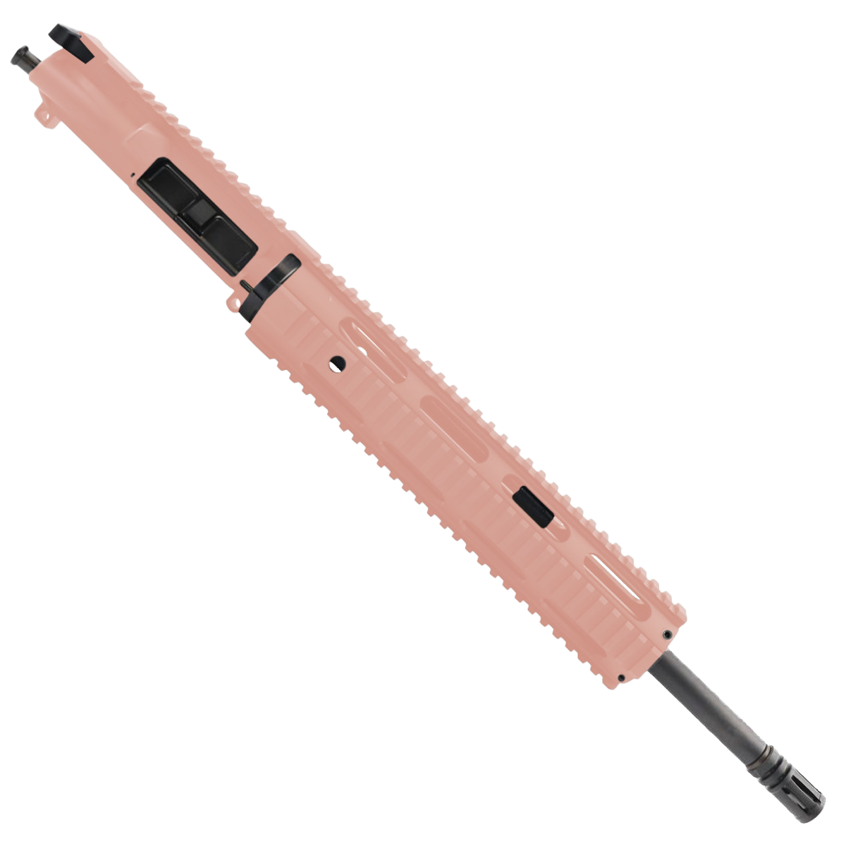 AR-15 16" Upper Assembly .223 5.56 NATO Barrel With 12" Quad Rail Handguard & Charging Handle - Cerakote Rose Gold