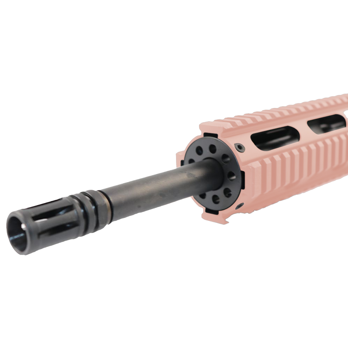 AR-15 16" Upper Assembly .223 5.56 NATO Barrel With 12" Quad Rail Handguard & Charging Handle - Cerakote Rose Gold
