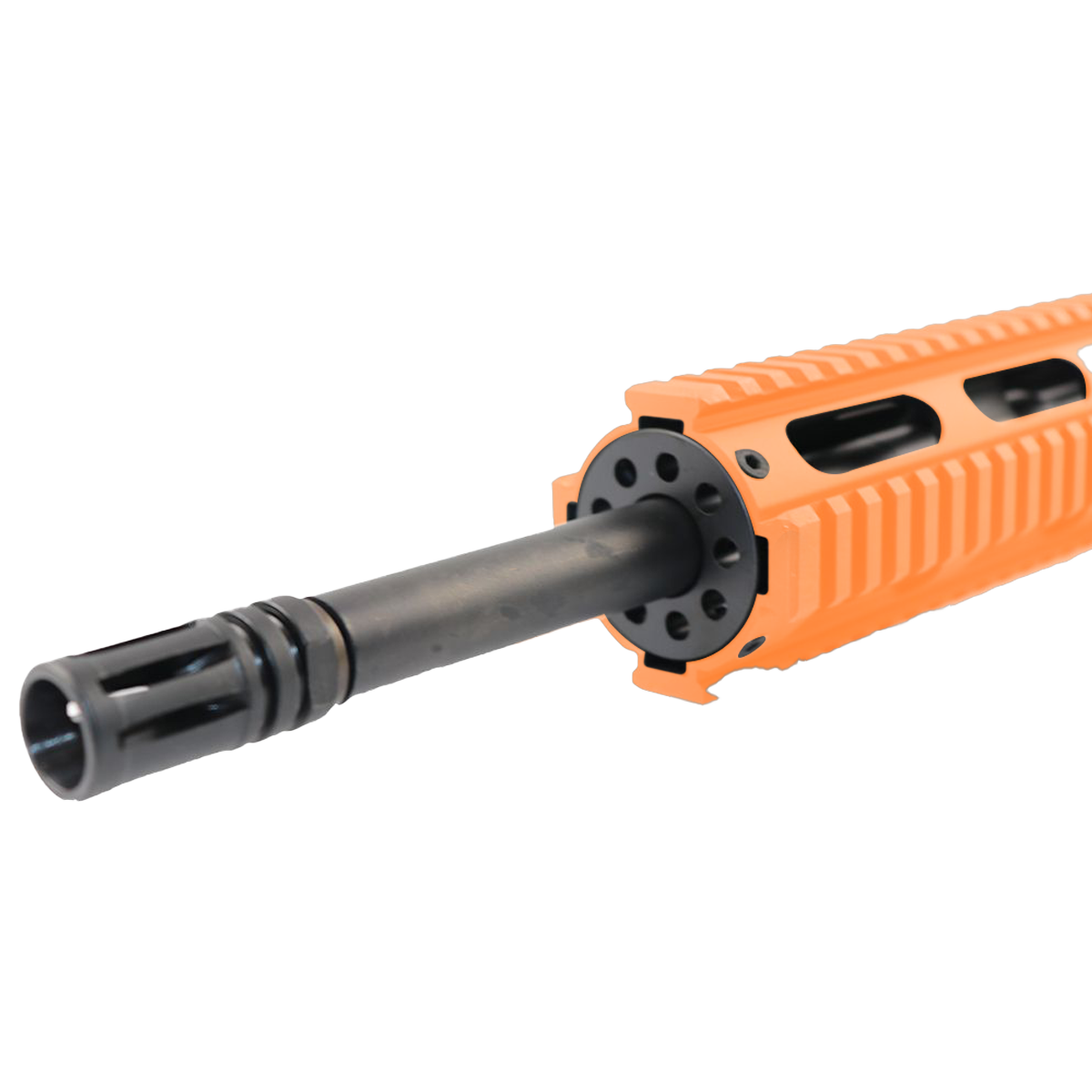AR-300 16" Upper Assembly .300 AAC Blackout Barrel With 12" Quad Rail Handguard & Charging Handle - Tequila Sunrise Orange