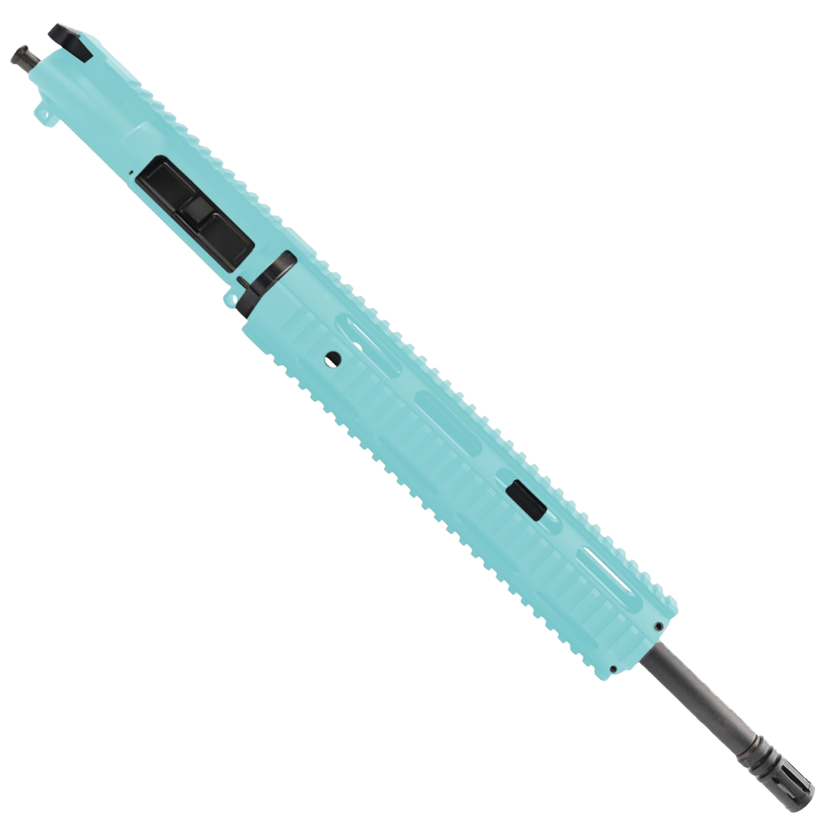 AR-300 16" Upper Assembly .300 AAC Blackout Barrel With 12" Quad Rail Handguard & Charging Handle - Robins Egg Blue