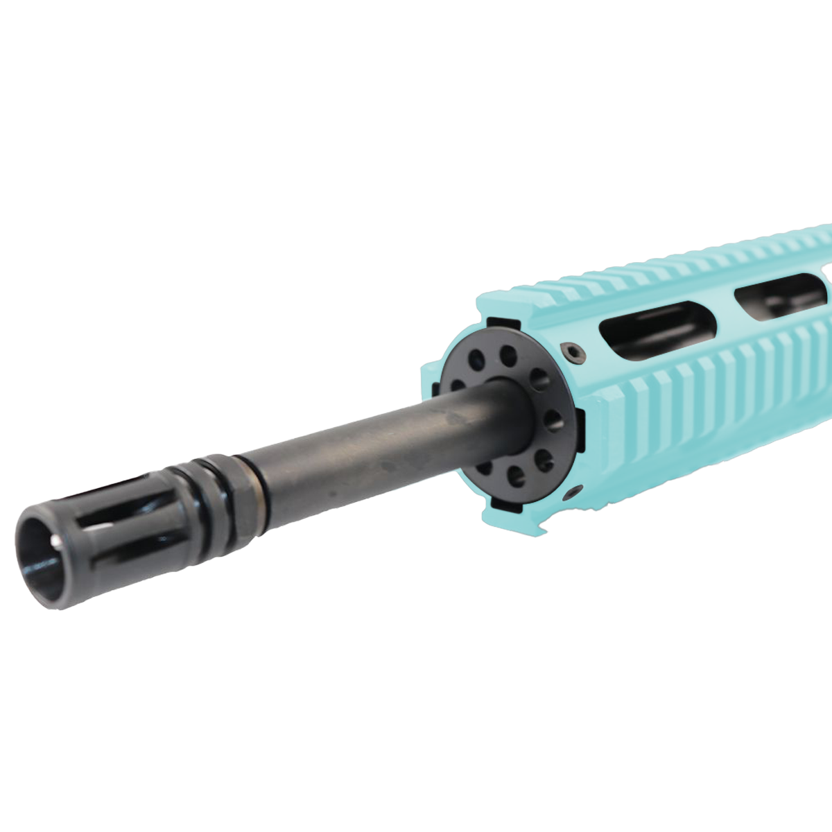 AR-300 16" Upper Assembly .300 AAC Blackout Barrel With 12" Quad Rail Handguard & Charging Handle - Robins Egg Blue