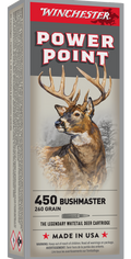 Winchester Power Point 450 Bushmaster Ammo 260 Grain Jacketed Soft Point - X4501
