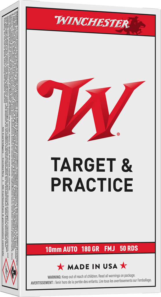 Winchester USA 10mm Auto Ammunition 180 Grain Full Metal Jacket Target - USA10MM