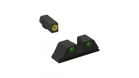 ML41766 HYPER-BRIGHT FOR S&W M&P PISTOLS FRONT  YELLOW RING/ REAR GREEN